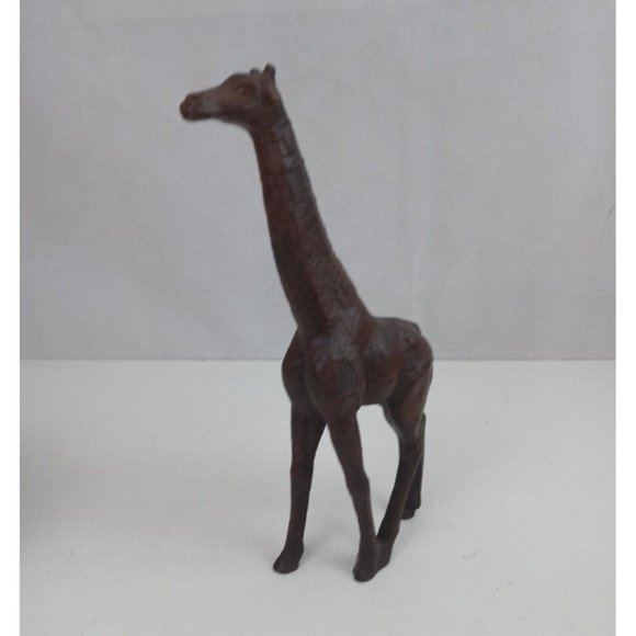 Vintage Hand Carved Wooden Giraffe Statue Sculpture 11" x 6" - Picture 1 of 5